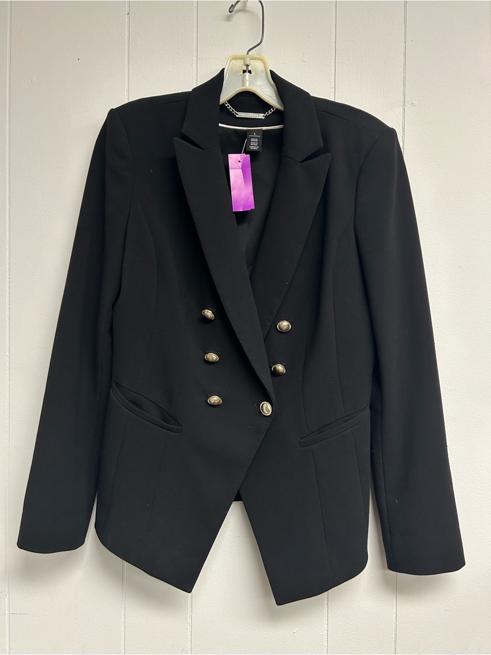 White House Black Market Black Double-Breasted Blazer